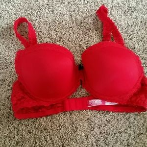VS Pink Red lace bra