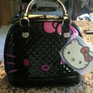 Loungefly Quilted Black Hello Kitty Face Purse