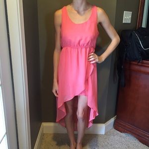 Pink high low dress, size small