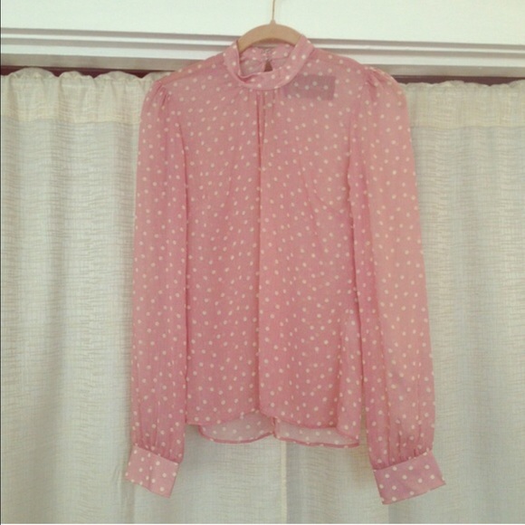 { Reformation } Vanilla Rose Polka Dot Blouse NWT - Picture 4 of 4