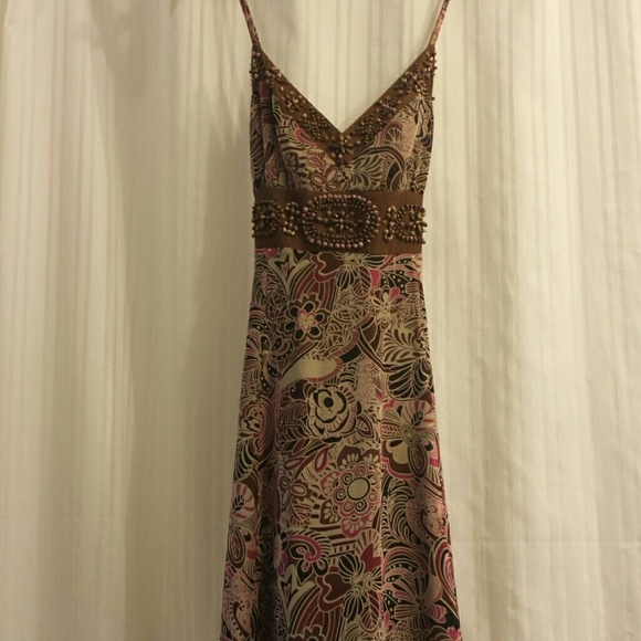 Beaded brown dress