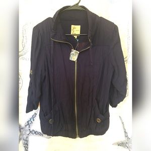 Blue Zip Up Blouse Blue Zip Up Blouse