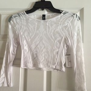 White lace long sleeve crop top. Beautiful and new