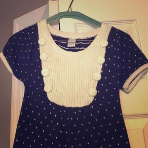 Aqua short sleeve sweater mini dress