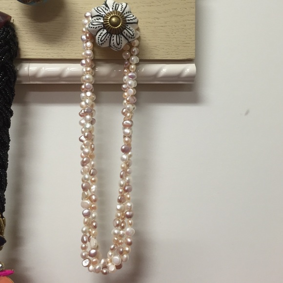 Triple strand pearl necklace