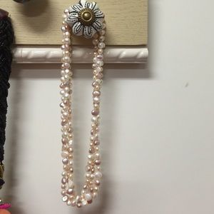 Triple strand pearl necklace