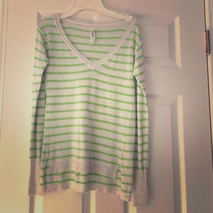 Green stripped sweater
