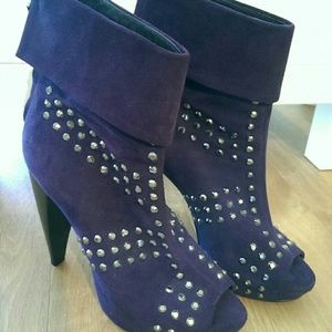 Pour La Victoire Purple Suede Studded Booties
