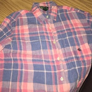 blue and pink Ralph Lauren: Lauren shirt