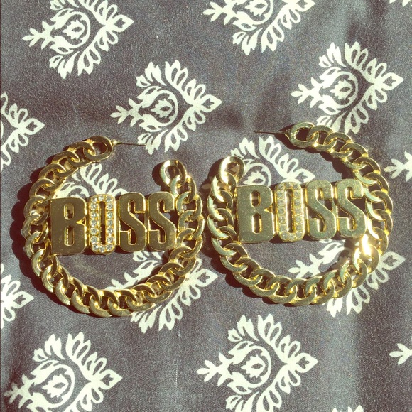 Boss hoop earrings