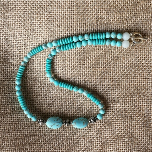 Faux turquoise necklace.