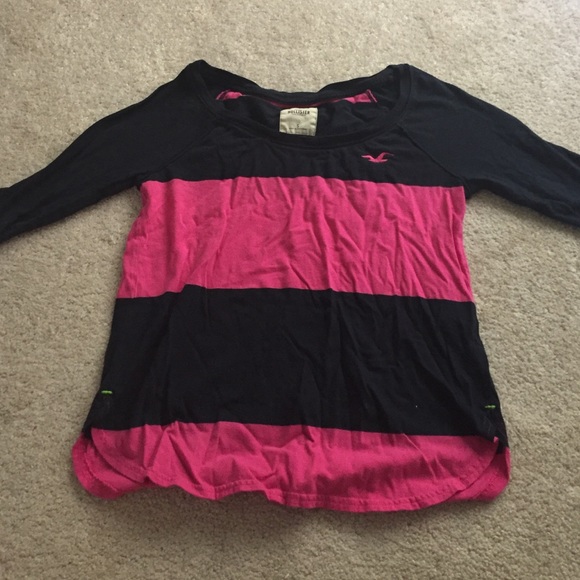 Hollister shirt pink and navy - Picture 1 of 2