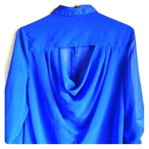 Electric Blue Chiffon Top