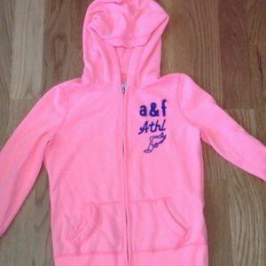 A&F pink zip-up sweater