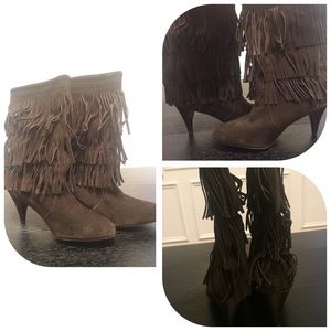 Chinese Laundry Brown Fringe Boots