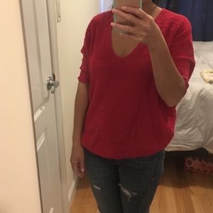 EXPRESS 3/4 sleeve red sweater
