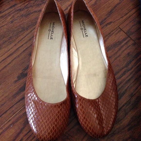 Brown snakeskin Michelle D flats