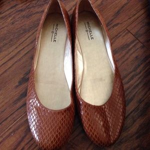 Brown snakeskin Michelle D flats