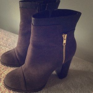 Brown suede boots