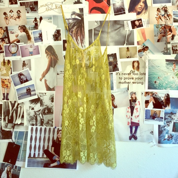 ONE OF A KIND MUSTARD SLIP DRESS