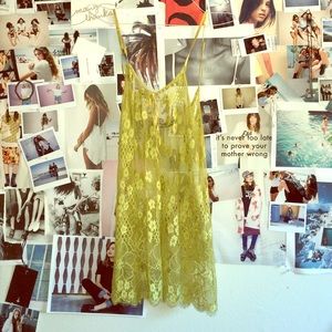 ONE OF A KIND MUSTARD SLIP DRESS