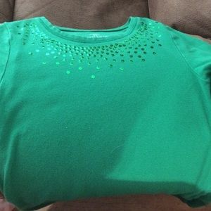 Green sequin winter shirt