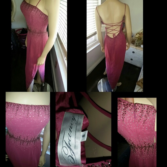 Coral rhinestone dress /skinny straps/adjust corse