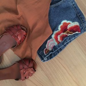 Boho embroidered shorts