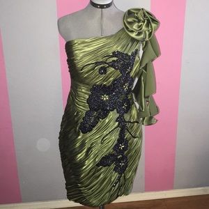 Olive green formal dress
