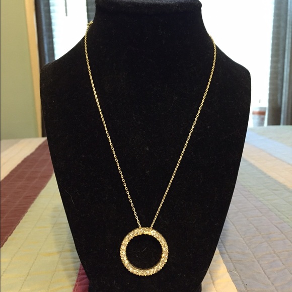 Silver Tone Rhinestone Loop Necklace - Picture 1 of 2