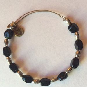 Alex and Ani gold and black bracelet