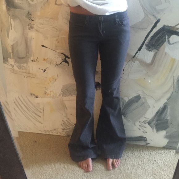 Grey flare jeans