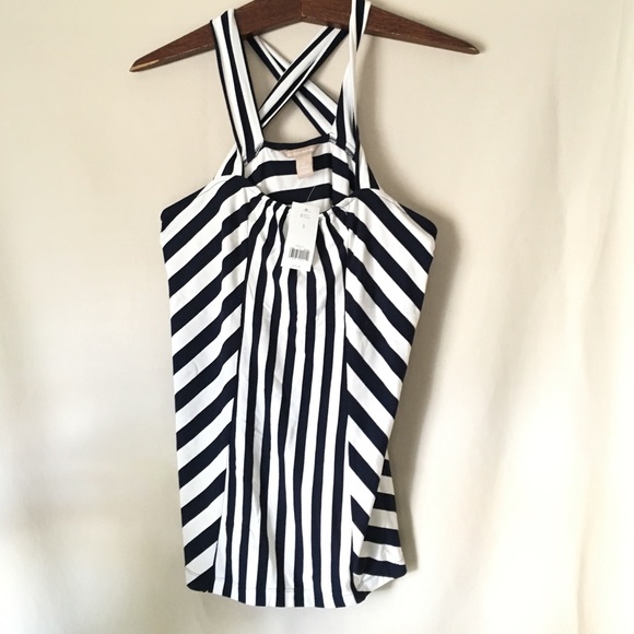 NWT Banana Republic nautical tank- white/navy- S
