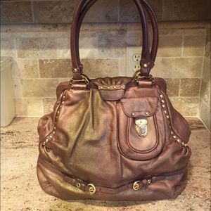Ellen Tracy Brown Leather Bag