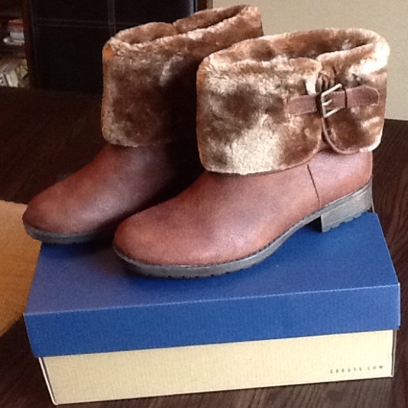 G.H. Bass brown fold-over boots, NIB