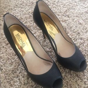 Michael Kors black open toe heel.  Size 6