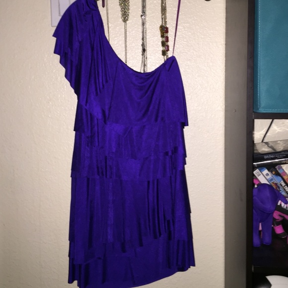 BCBG purple silk cocktail dress