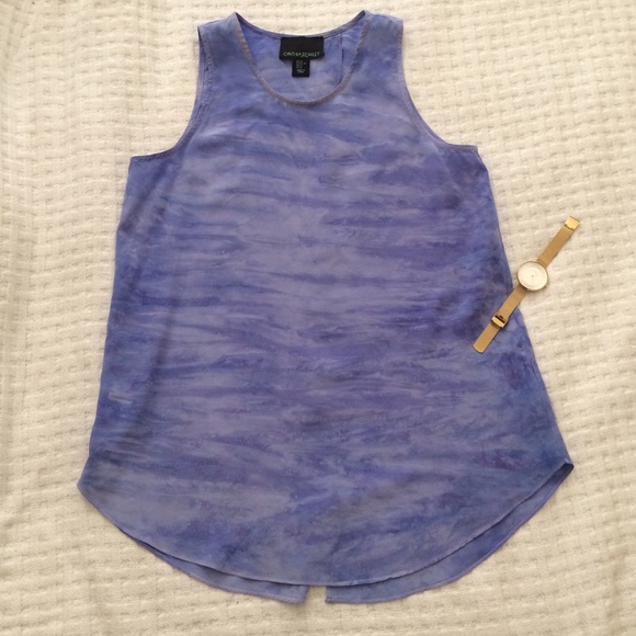 Silk Tulip-Back Tank Top