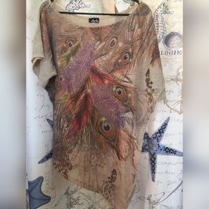 Metallic graphic shirt