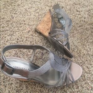 Silver sexy wedges.  Adrianna Papell Boutique