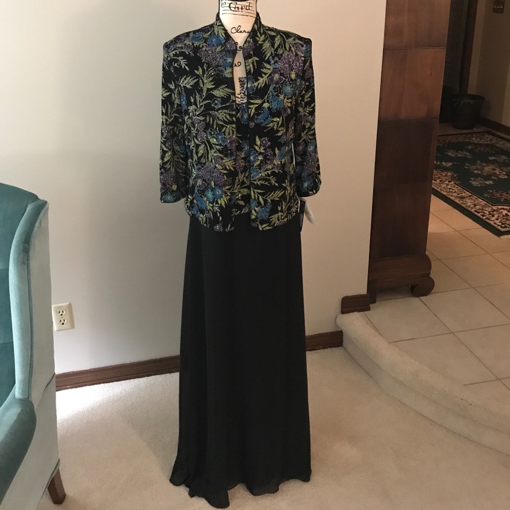 Alex Evening Formal 2pc Dress w/Jacket Size 12 NEW - Picture 2 of 5