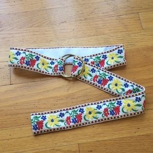 Floral Belt w/ Gold Buckle
