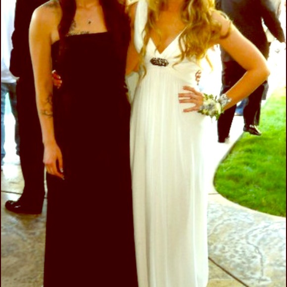 BCBG white long ball gown