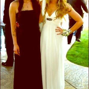 BCBG white long ball gown