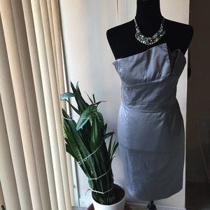 🎉 Gray Strapless Bebe Cocktail Dress