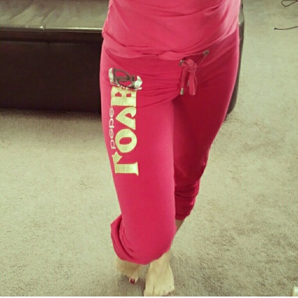bebe Pants - Pink babe Sweat  Pants