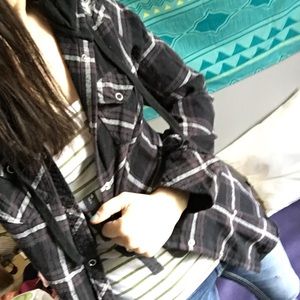 Size M Fox Hooded Flannel