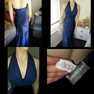 Royal blue elegant halter  dress