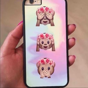 Monkey flower crown emoji case iPhone 6, 6S