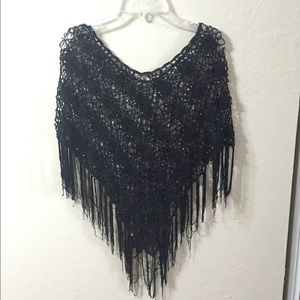 Glittery Black Poncho
